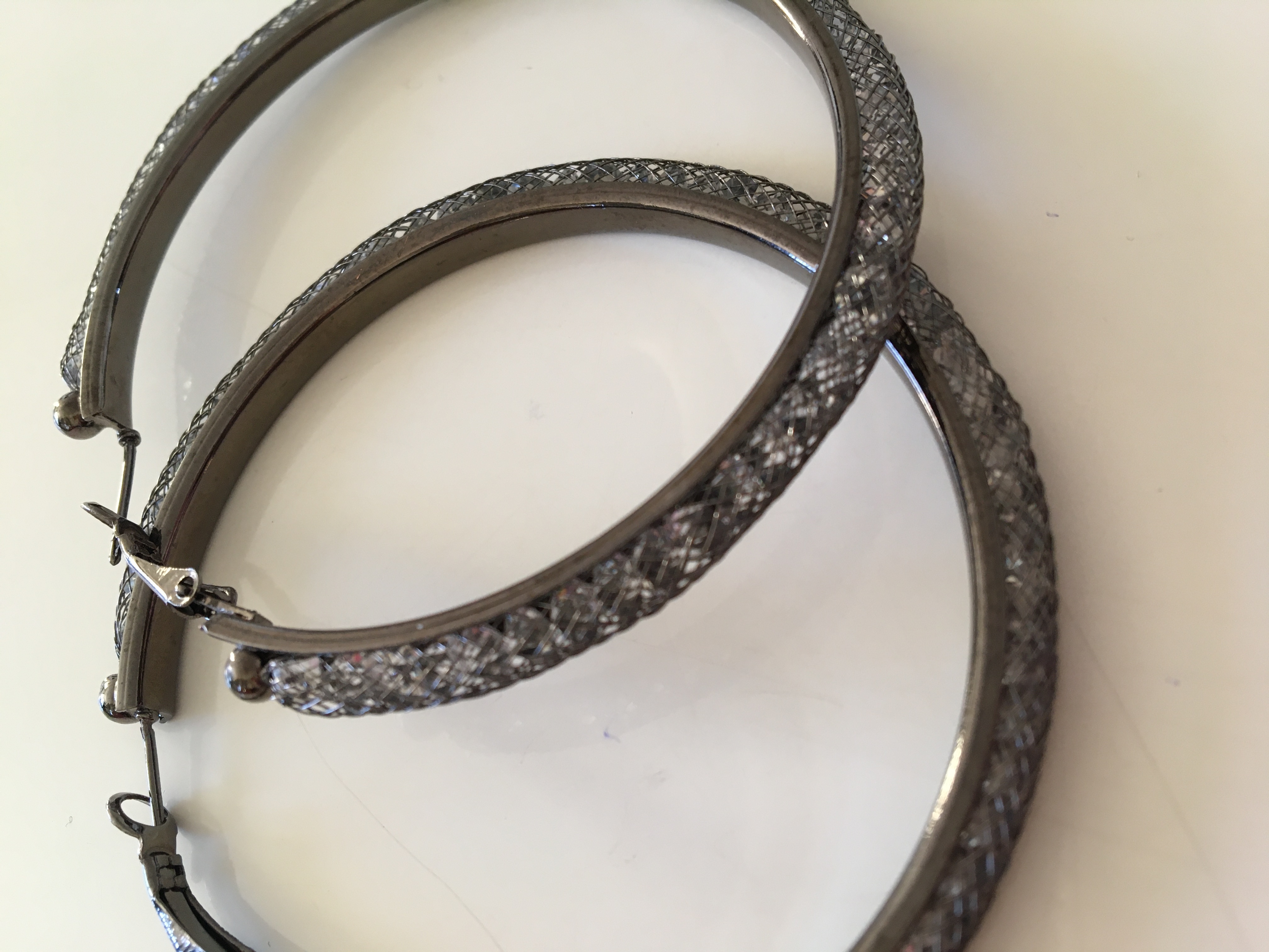 Fashion Jewelry náušnice kruhy velké s glitry 4-gh516