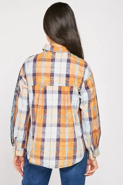 Halenka košilová Actuel barevná kostkovaná vel. S