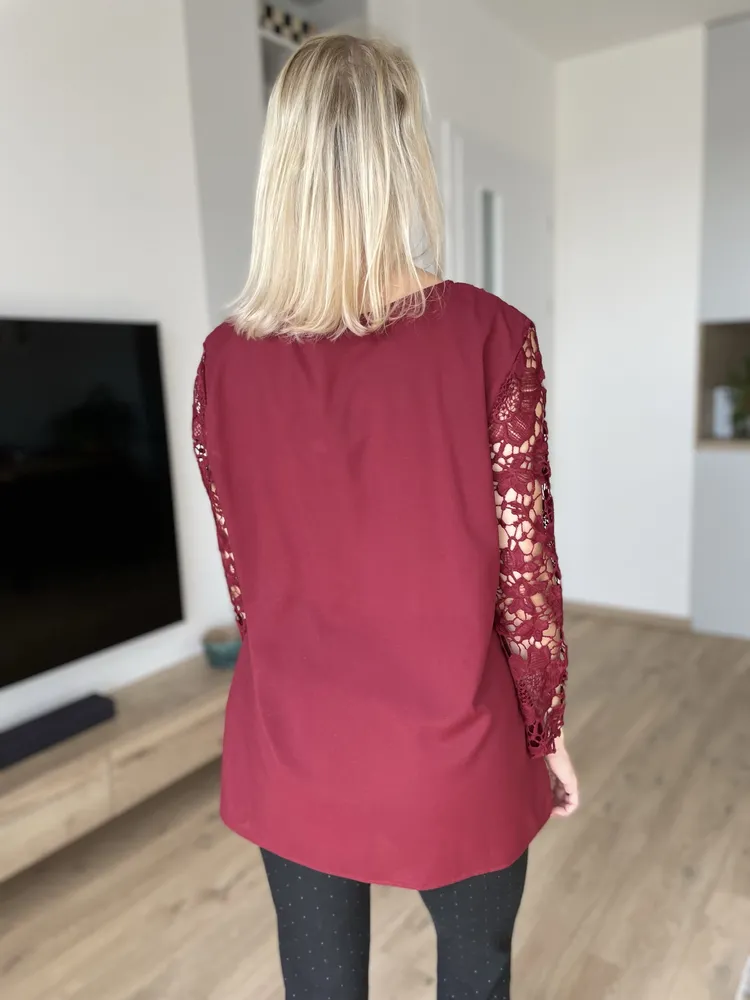 Halenka vínová krajková vel. 46