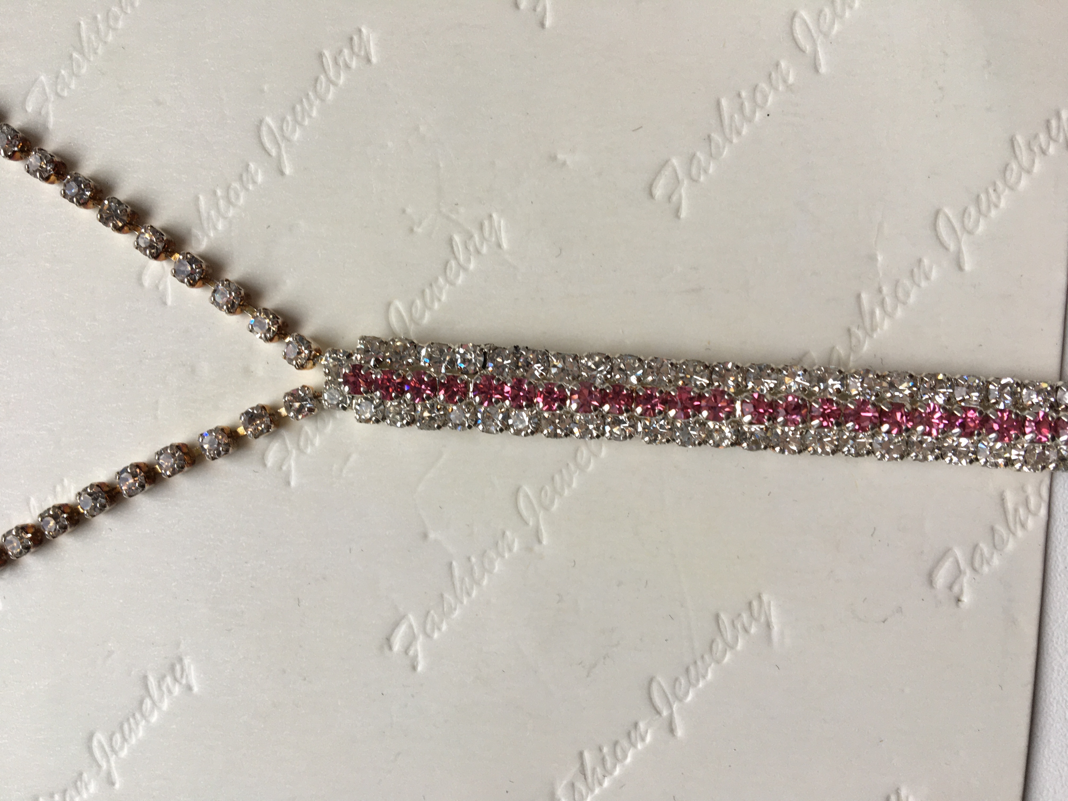 Fashion Jewelry souprava štrasová růžová 8-bn346