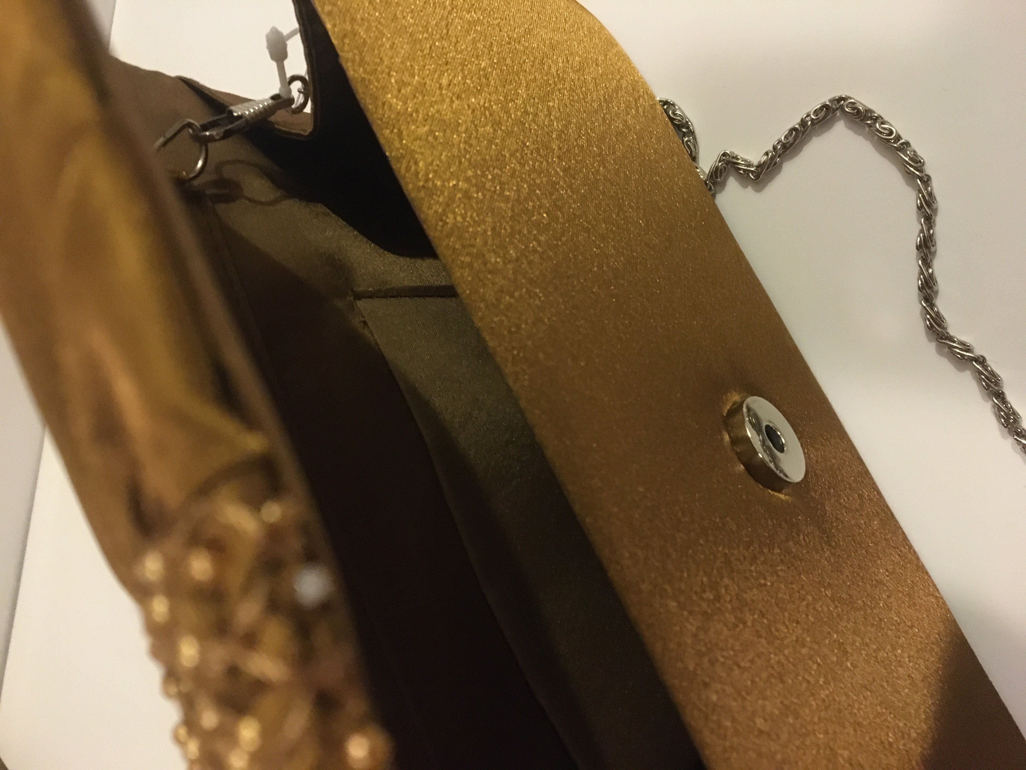 Kabelka společenská hnědo-zlatá