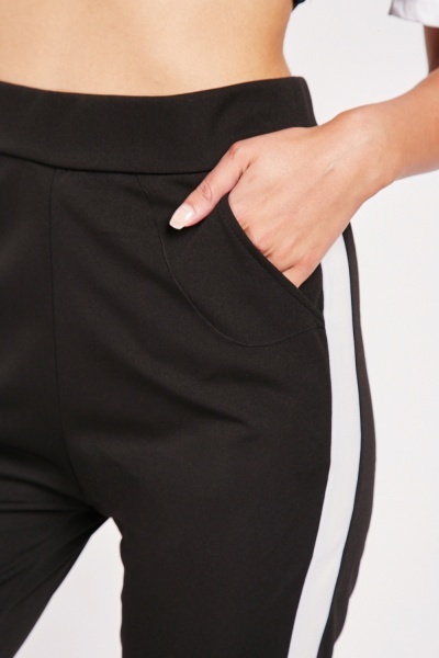 Kalhoty Cherry Koko s pruhy černé vel. S