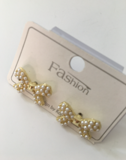 Fashion Jewelry náušnice mašle s perlami 4-df522