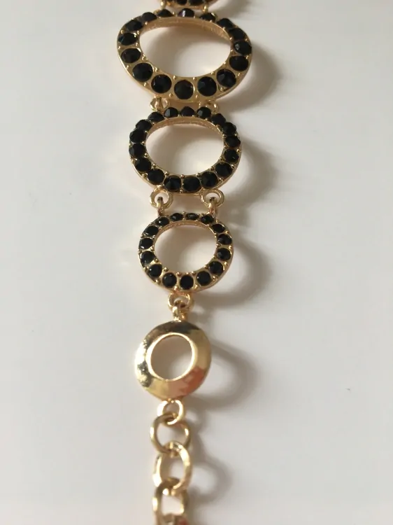 Fashion Jewelry náramek s černými kamínky 2-bn065