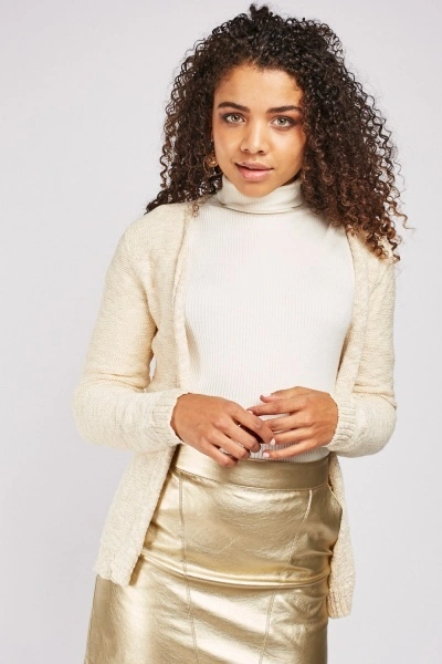 Kardigan Kapp Ahi krémový s lurexem vel. M, L