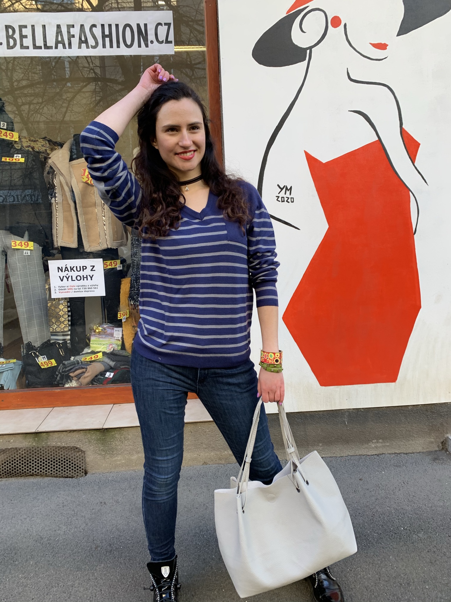 Kabelka Grey šedá velká 