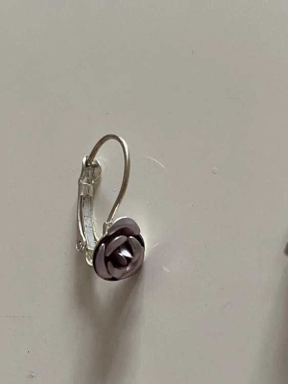 Fashion Jewelry náušnice růžička kovová fialová 4-a353