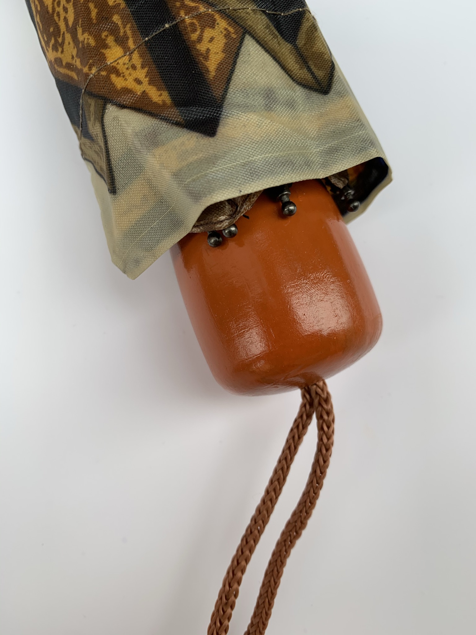 Deštník skládací hnědo-modrý