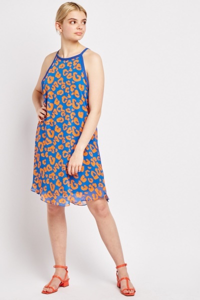 Šaty Alchemy modré s oranžovým vel. M