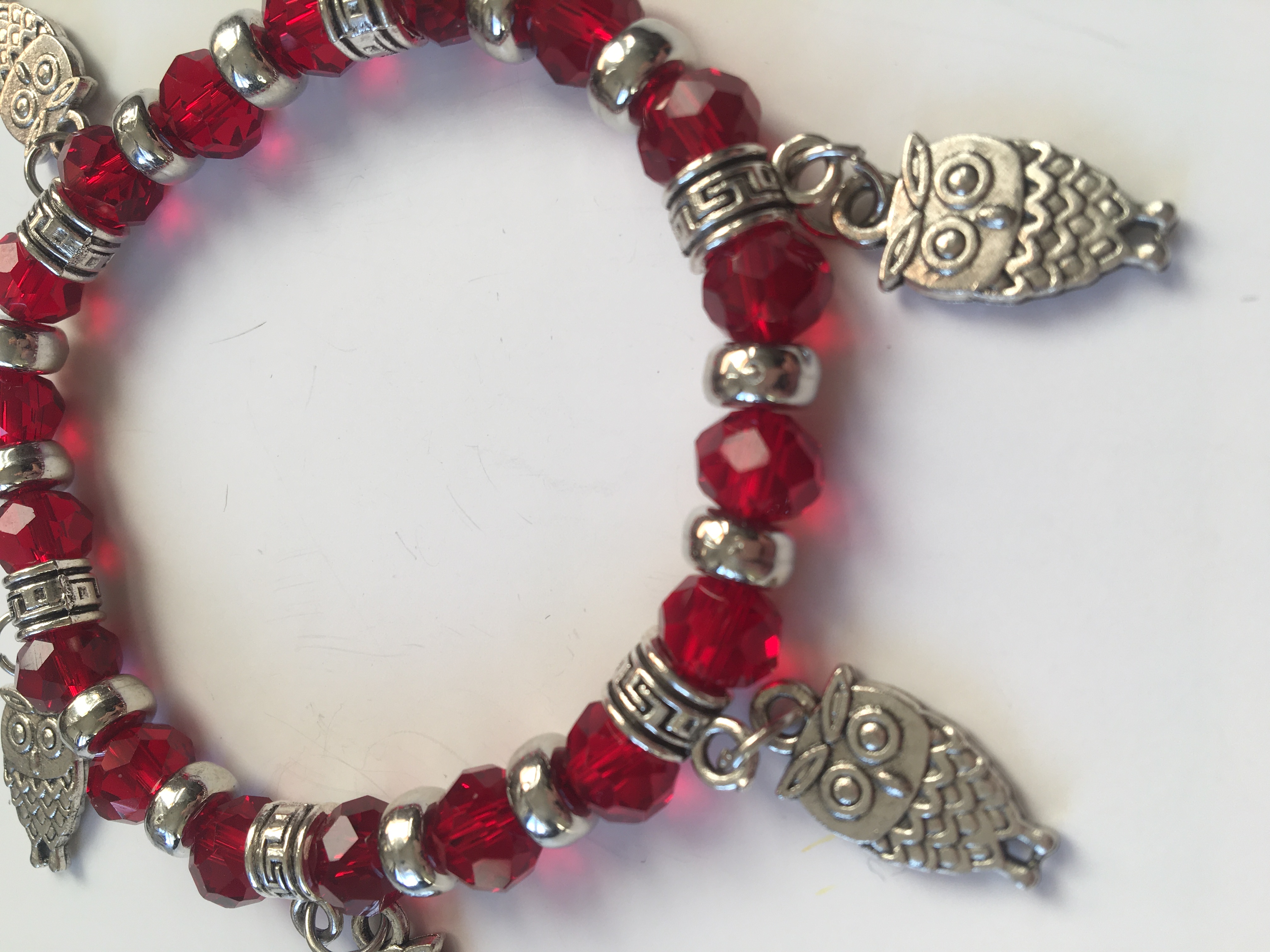 Fashion Jewelry náramek Sovičky červený 2-m208