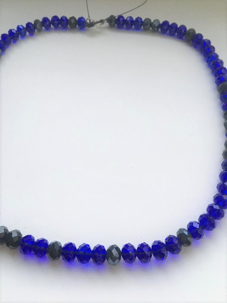 Fashion Jewelry náhrdelník sklo modré 1-gh033