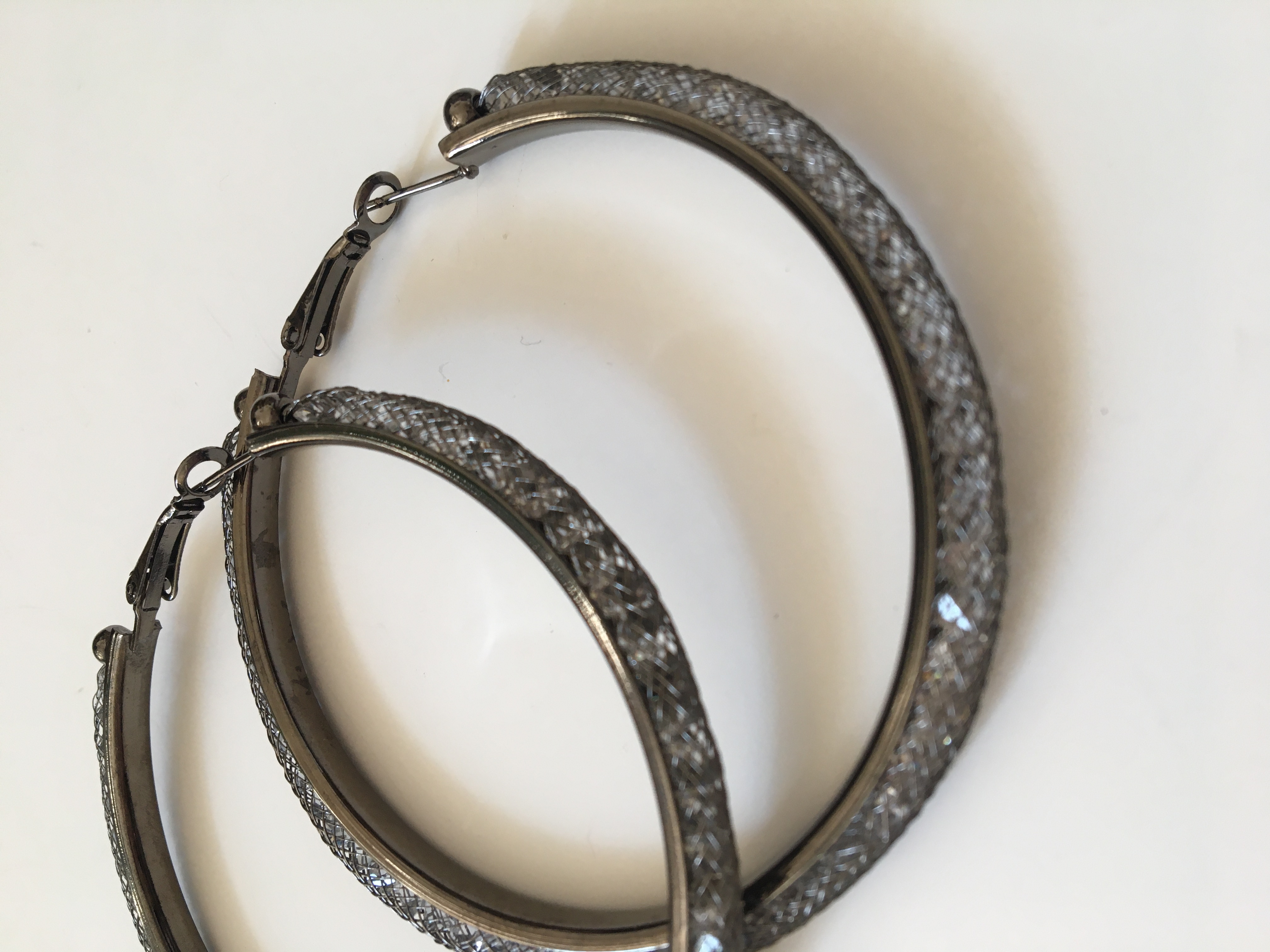 Fashion Jewelry náušnice kruhy velké s glitry 4-gh516