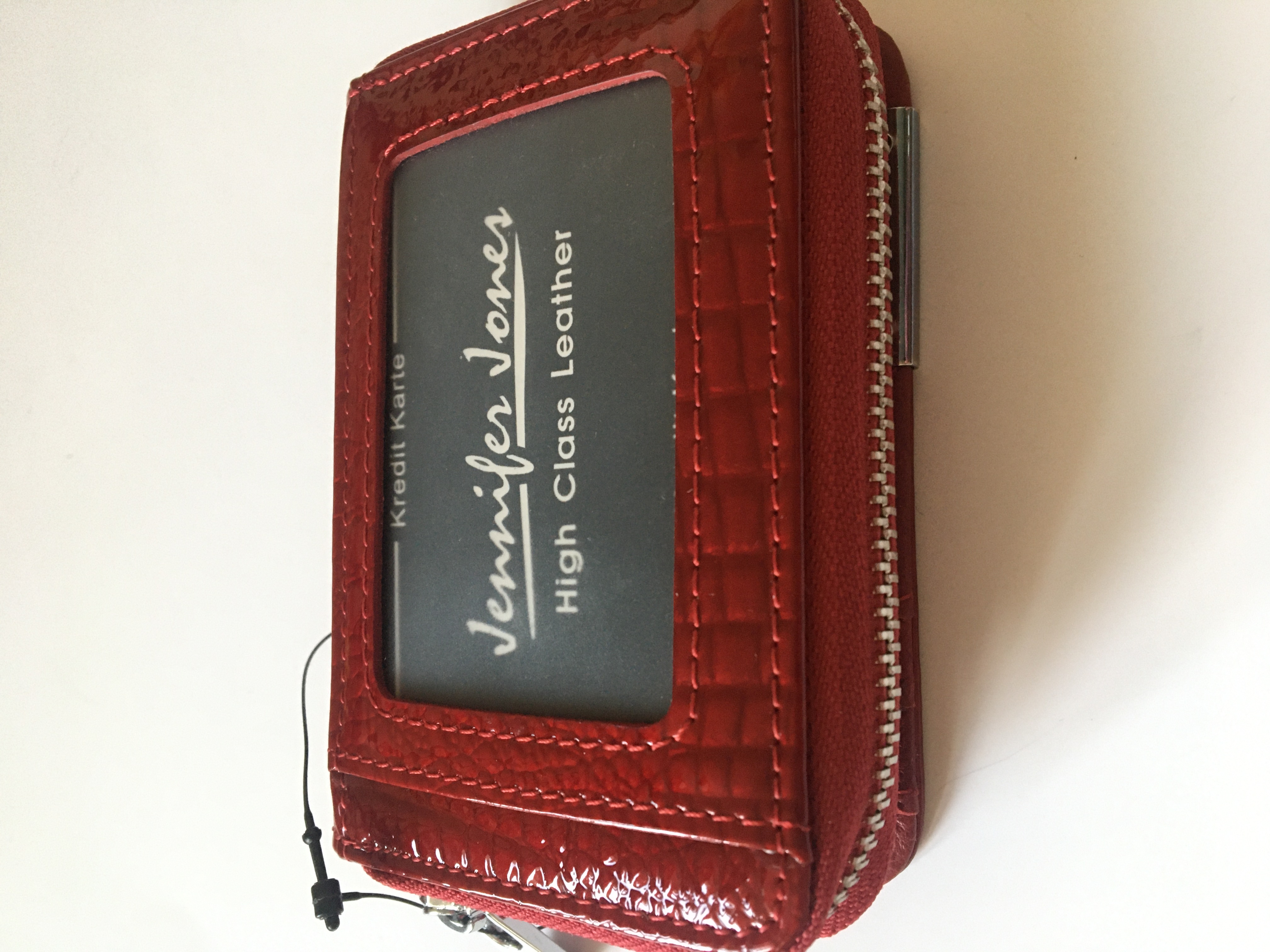 Kožená malá peněženka Jennifer Jones červená