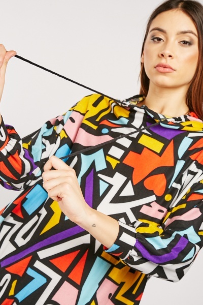 Hoodie Lycia Abstract Print vel. XL