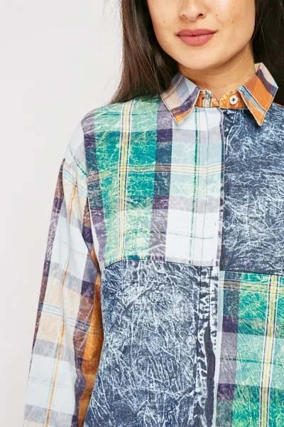 Halenka košilová Actuel barevná kostkovaná vel. S