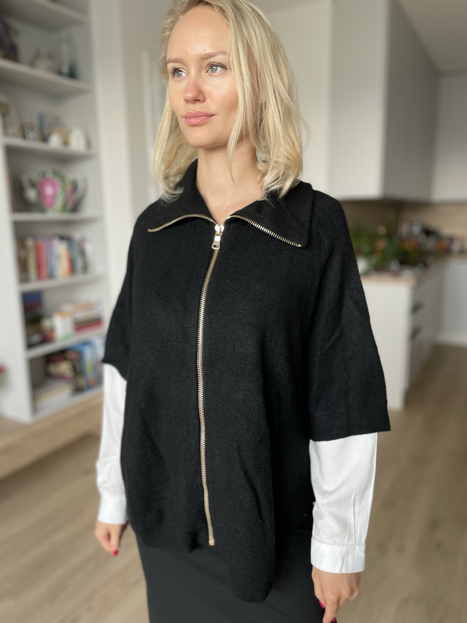Kardigan Zuiki černý na zip uni