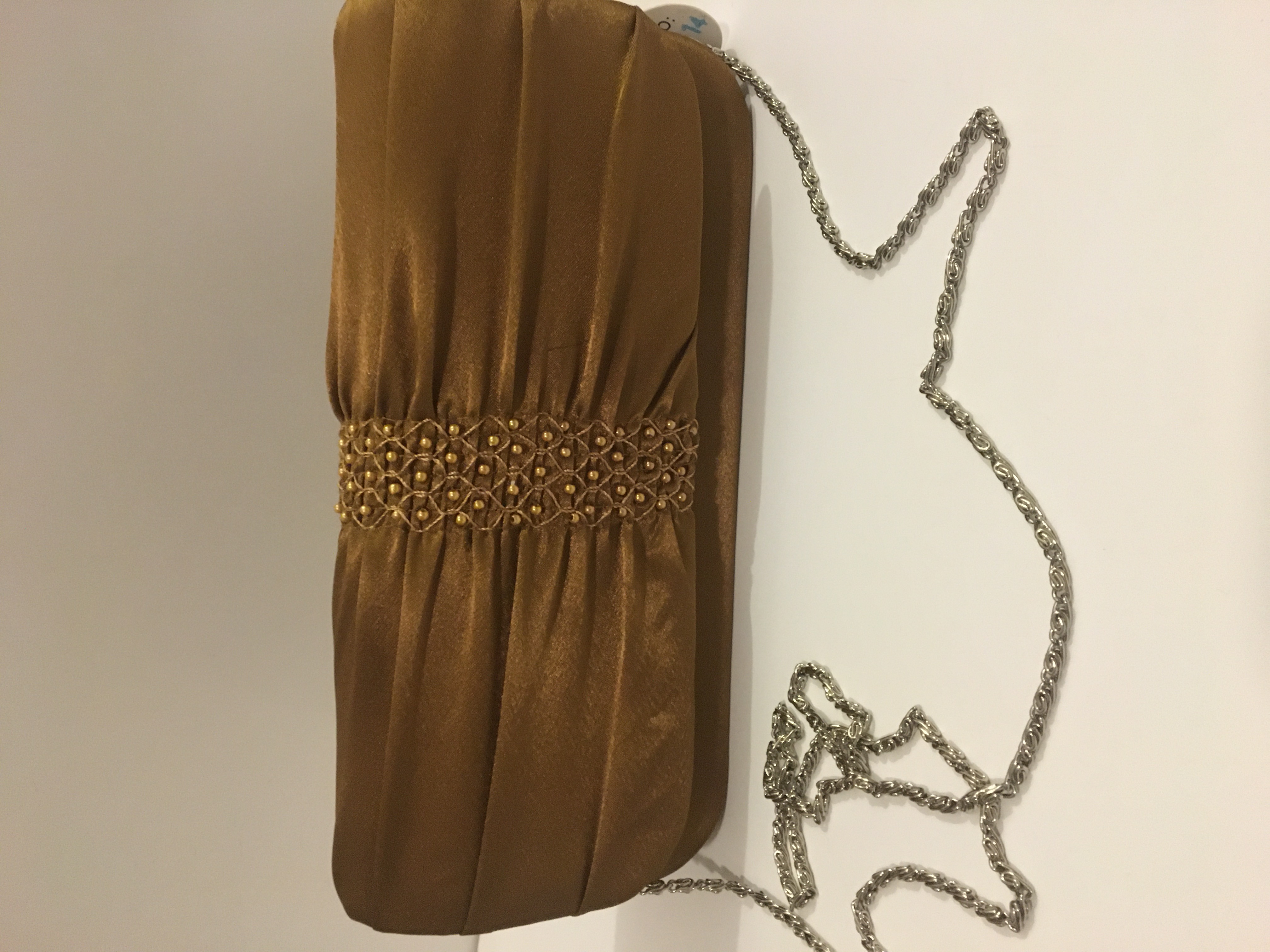 Kabelka společenská hnědo-zlatá