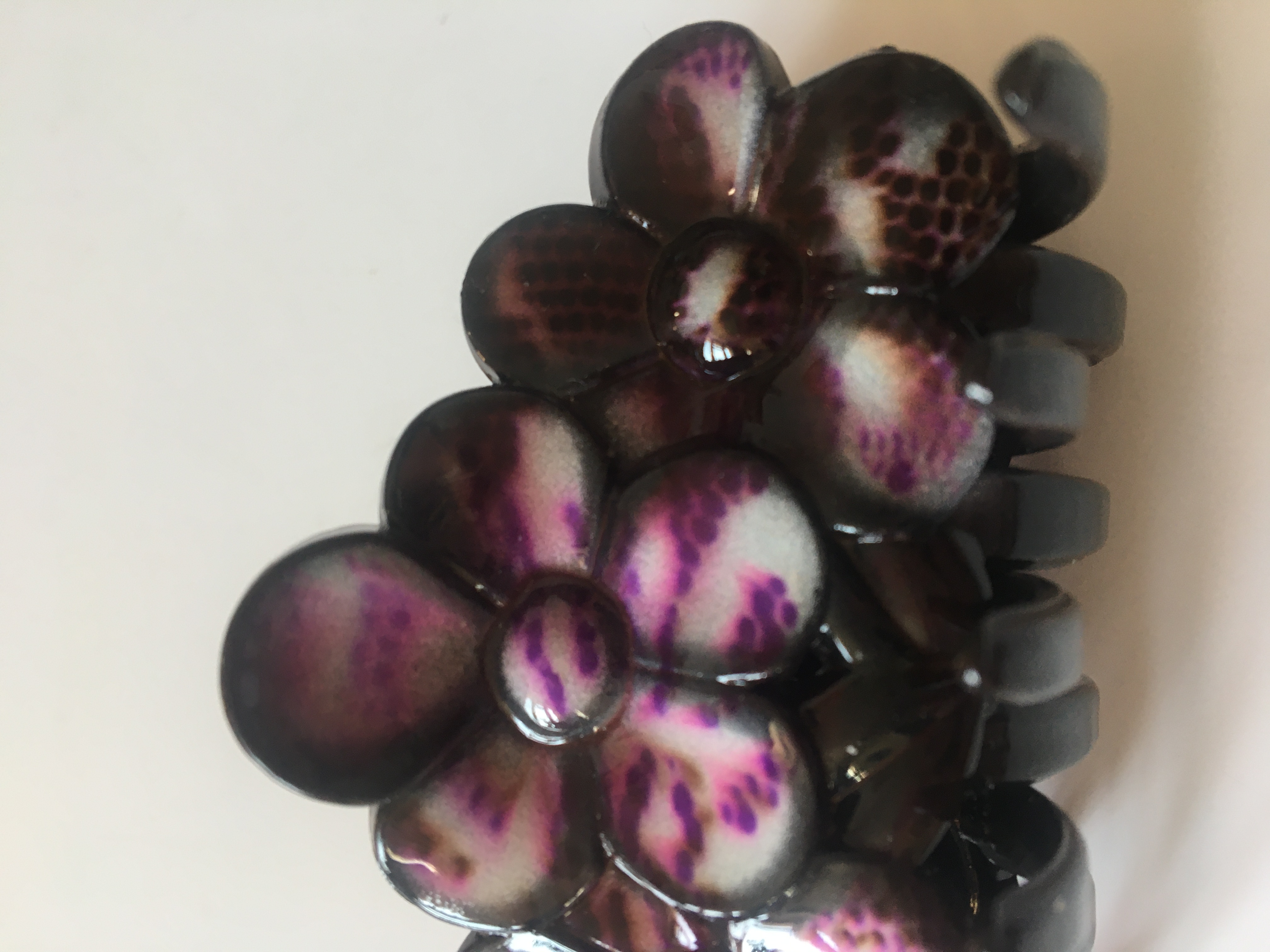 Skřipec do vlasů fialové květy