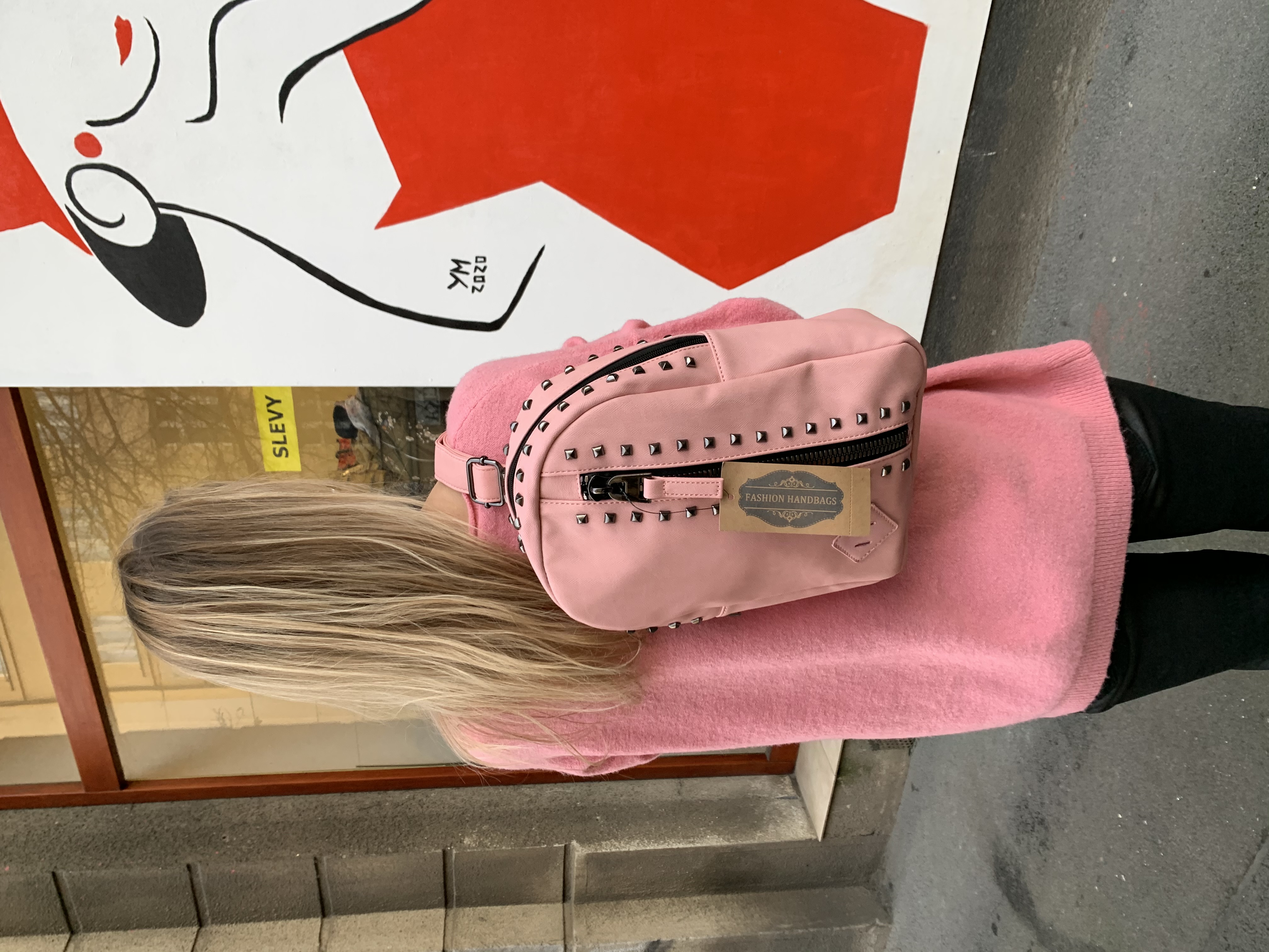 Svetr Esprit pink stars vel. M