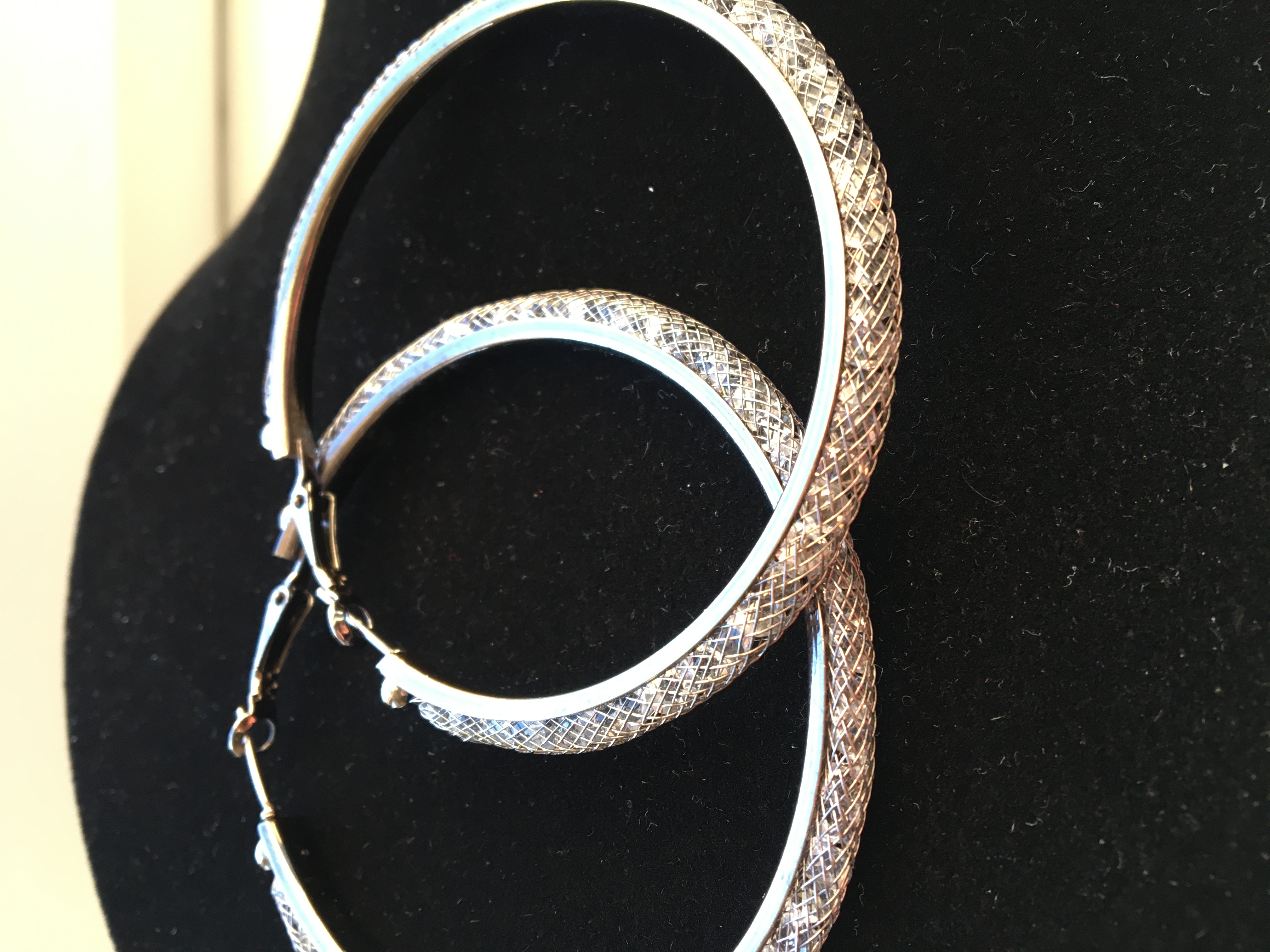 Fashion Jewelry náušnice kruhy velké s glitry 4-gh516