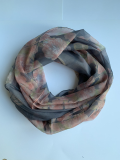 Šátek tunel Dutasa šedo-růžová