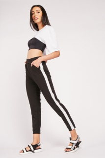 Kalhoty Cherry Koko s pruhy černé vel. S