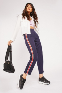 Kalhoty Cherry Koko s pruhy modré vel. S