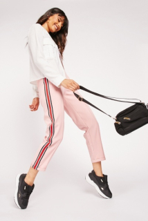 Kalhoty Cherry Koko s pruhy růžové vel. M