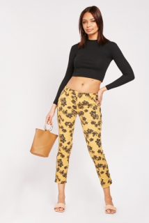 Džíny Place du Jour hořčicové se vzorem vel. 38, 40