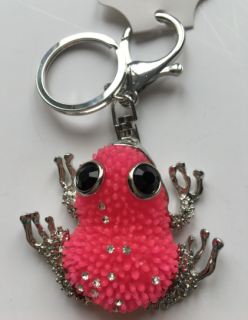 Přívěsek na klíče a kabelku růžová žába