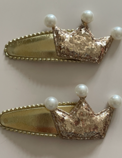 Sponka do vlasů zlatá koruna Miss Pinky 1 ks