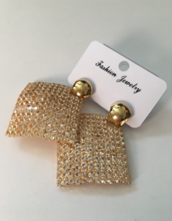 Fashion Jewelry náušnice štrasové zlaté 4-JP480
