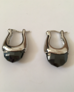 Fashion Jewelry náušnice s černým krystalem 4-jj447