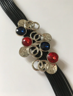 Fashion Jewelry náramek černý s kamínky 2-rt117