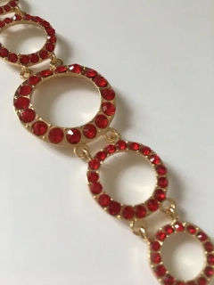 Fashion Jewelry náramek s červenými kamínky 2-bn065