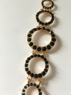 Fashion Jewelry náramek s černými kamínky 2-bn065