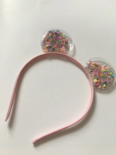 Čelenka s ušima růžová