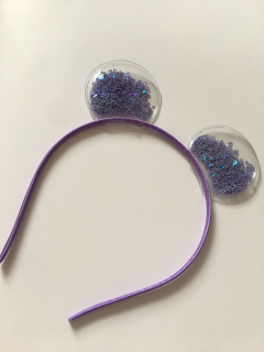 Čelenka s ušima fialová