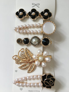 Sponky do vlasů 5 ks bílé a černé