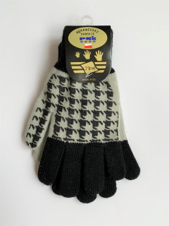 Rukavice Rak 21 cm černo-šedé 5% vlna