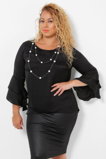 Halenka černá s korálky vel. 44, 50