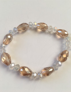 Fashion Jewelry náramek barevné sklo - hnědé 2-a147