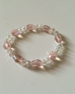 Fashion Jewelry náramek barevné sklo-růžové 2-a147