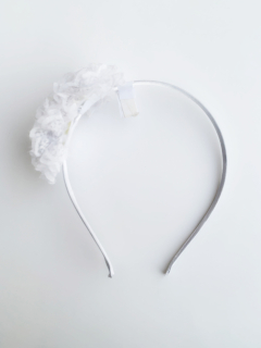 Čelenka bílá květ krajková