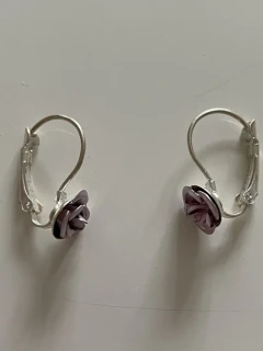 Fashion Jewelry náušnice růžička kovová fialová 4-a353