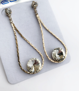 Fashion Jewelry náušnice zlaté s kamínky 4-as473