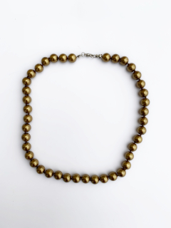 Fashion Jewelry náhrdelník perlový hnědozlatý F1702