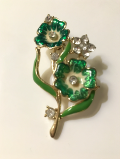 Fashion Jewelry brož květina zelená 11-jj009