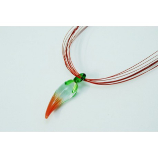 Fashion Jewelry náhrdelník sklo oranžový 1-lo413