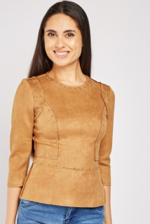 Halenka Capsule semišová camel vel. S